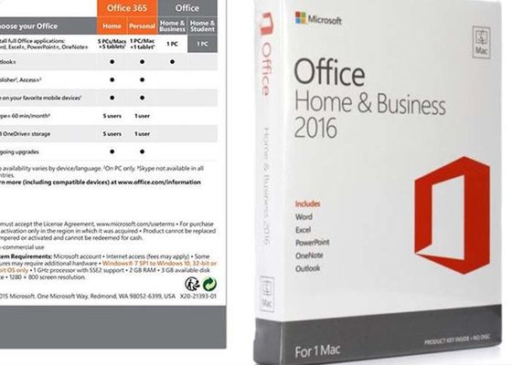 32 Bit 64 Bit Microsoft Office 2016 Home And Business DVD Khóa kỹ thuật số